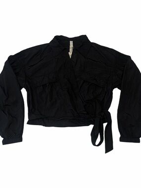 Free People Movement Kim Plunge Cropped Windbreaker Jacket